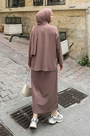 Kristal Etekli Takım Soft Kahve