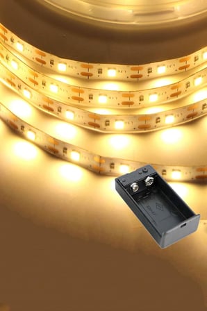Günışığı Renk Pil Ile Çalışan Şerit Led 2 Metre Pilli Şerit Led (PİL DAHİL)