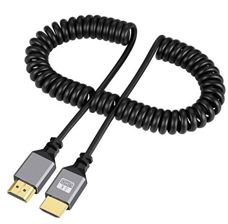 Hdmi Spiral Yaylı Uzayabilen FullHd 4k 60Hz Uhd Kablo (0.5-2 Metre)