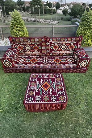 Şark Köşesi Yer Minderi Takımı Otantik Rahat Oturma Minderi Salon Balkon İçin