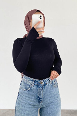 Eldiven Detaylı Body Siyah