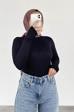 Eldiven Detaylı Body Siyah
