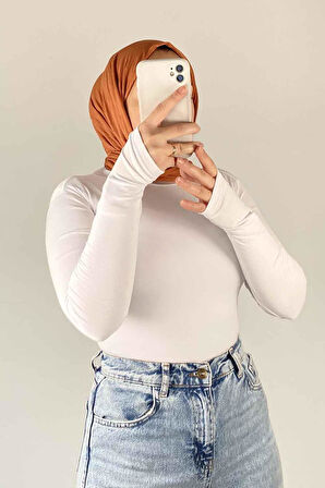 Eldiven Detaylı Body Beyaz