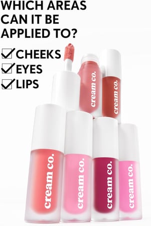 Cream Co. Allık Ruj Göz Farı Glow Tint Soft Mocha, Nemlendirici Makyaj, 504 Nude, Hyaluronik Asit Peptit