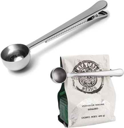 Yayli Paslanmaz Çelik Klipsli Kahve Ölçeği, 1 Parça, Çok Renkli, 10 ml Kaşıklı