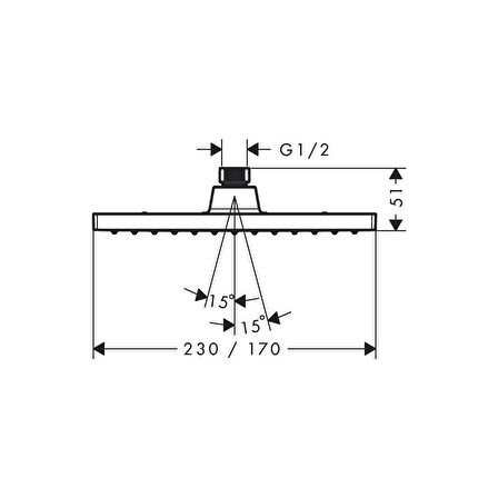 Hansgrohe Vernis Shape 230 Tepe Duşu