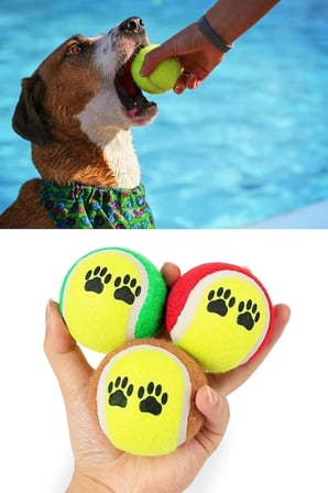 Jouis Dayanıklı Tenis Topu Köpek Eğitim Oyuncağı 3'lü Set - Eğlenceli Evcil Hayvan Yakalama ve Fırlatma Oyun Topu, Diş Sağlığı Destekleyici İnteraktif Köpek Topu
