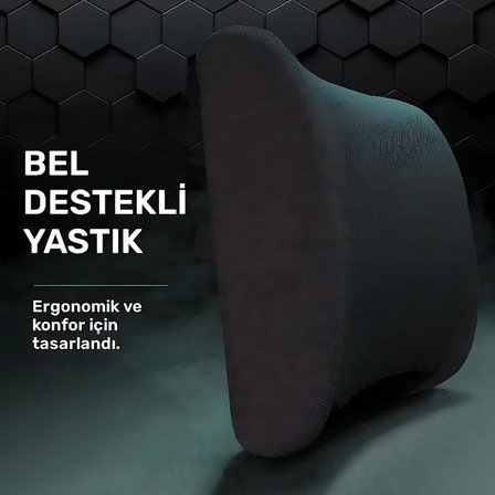 Ortopedik Visko Bel Ve Sırt Minderi Yastığı Destekleyici Minder Yastık, , Siyah, Standart
