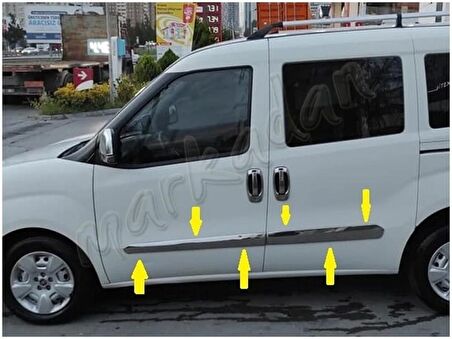 Fiat Doblo Krom Yan Kapı Çıtası 2010-2023 4 Parça Paslanmaz Çelik