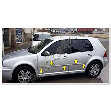 VW Golf 4 Krom Yan Kapı Çıtası 1998-2004 4 Parça Paslanmaz Çelik