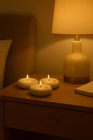 Dekoratif 3'lü Tealight Mumluk Seti – Beton Görünümlü, Modern Tasarım