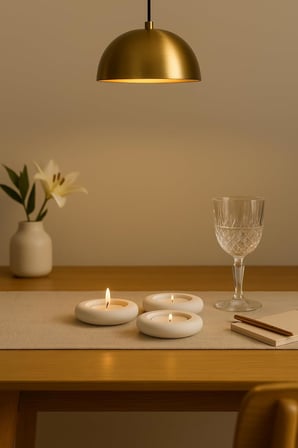 Dekoratif 3'lü Tealight Mumluk Seti – Beton Görünümlü, Modern Tasarım