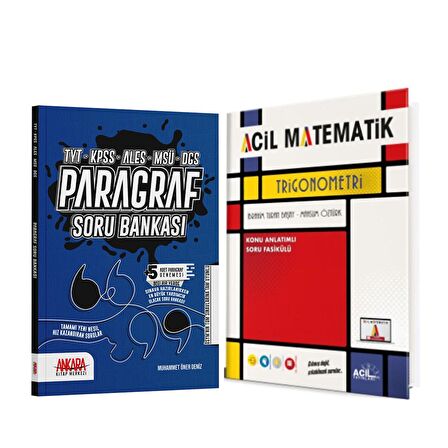 Acil Trigonometri ve AKM Paragraf Soru Bankası Seti 2 Kitap