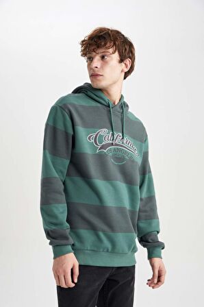 DeFacto Regular Fit Kapüşonlu Baskılı Sweatshirt B1654AX23WNGN755