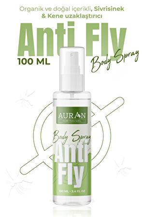 Anti-Fly Sinek, Sivrisinek, Kene ve Haşere Kovucu, Vücut Koruyucu, Bitkisel Sinek Savar Sprey 100ml