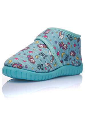 Günlük Kız Erkek Çocuk Panduf Ev Ayakkabısı Esnek Kaymaz Taban Cırtlı Kreş Anaokulu Ayakkabı 263