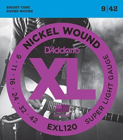 DADDARİO EXL120 SÜPER LİGHT TAKIM TEL ELEKTRO GİTAR TELİ 009-042