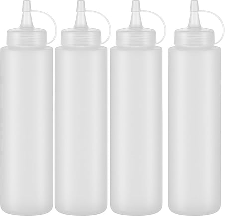4 Adet Şeffaf Plastik Sosluk Ketçap Mayonez Sos Şişesi