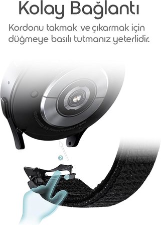 Samsung ile Uyumlu Yeni Nesil Bağlantı Hasırlı Kumaş Kordon Galaxy Watch 7/6/5/4 Serisi için Galaxy Watch 7 Kordon (40mm/44mm) Watch 6/4 Classic (47/43/42mm) Watch 5 Pro Uyumlu