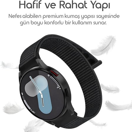 Samsung ile Uyumlu Yeni Nesil Bağlantı Hasırlı Kumaş Kordon Galaxy Watch 7/6/5/4 Serisi için Galaxy Watch 7 Kordon (40mm/44mm) Watch 6/4 Classic (47/43/42mm) Watch 5 Pro Uyumlu