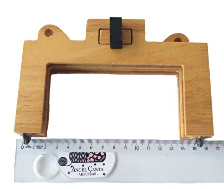 16 cm Ahşap Çanta Klipsi Bursu Çevirmeli