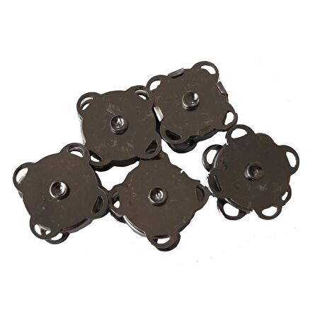 Örgü Çantaya Mini Dikmeli Mıknatıs Füme Renk 5li Paket