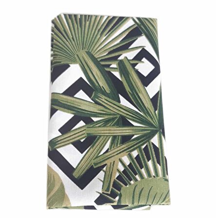 90x50 cm Duck Kumaş Astarlık Siyah Kare Zemin Desen