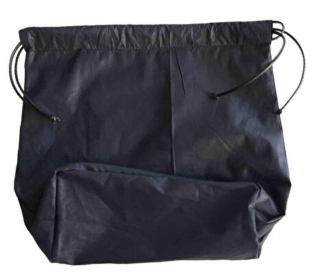 Örgü Çantaya Hazır Astar Tabanlı Büzgülü 22x12cm Siyah