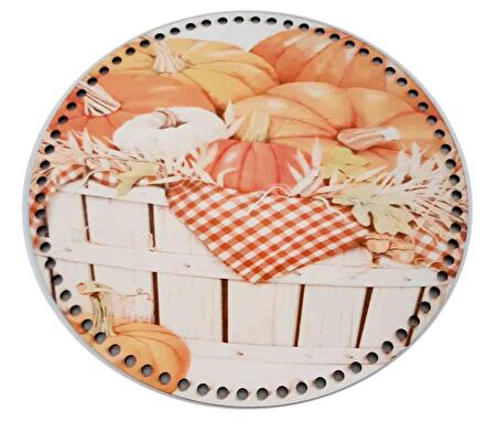 30 Cm Çapında Resimli Ahşap Tepsi Tabanı Yeni NY22