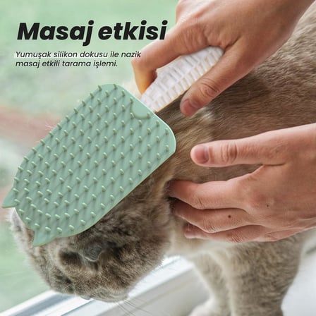 Silikon Tüy Toplayıcı Tarak, Kedi Tarağı, Kedi Fırçası, Evcil Hayvan Bakım Tarağı, Tüy Temizleme Fırçası, Evcil Hayvan Tüyü Toplayıcı, (yeşil)