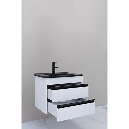 Levante 65 Cm Siyah Lavabolu Banyo Dolabı Npl Aynalı - Boy Dolap Hariç