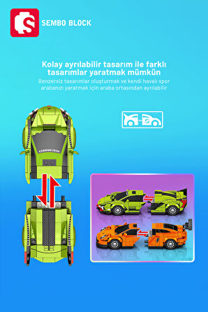 Sembo Block Famous Cars Senna 237 Parça yapı blokları Lego ile uyumlu (714006)