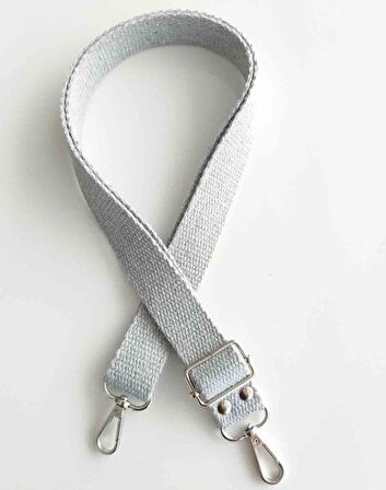 Açık Gri Pamuklu Kolon Ayarlamalı Çanta Sapı