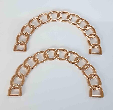 Oval Zincir Model Light Gold Metal Çanta Sapı