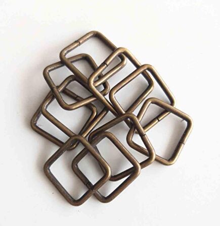 10lu Antik Renk 2 cm Kare Halka