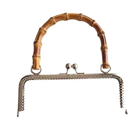 20 cm Bambulu Gümüş Renk Çanta, Cüzdan Klipsi Dikdörtgen NO:68