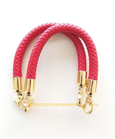 Örme çanta sapı kısa, Kırmızı renk