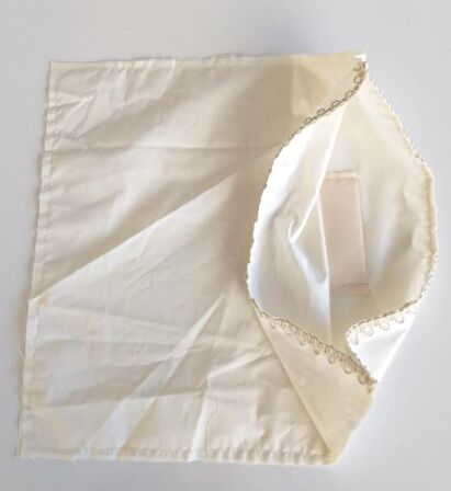 Fermuarsız 38x38 cm dikilmiş astar Krem