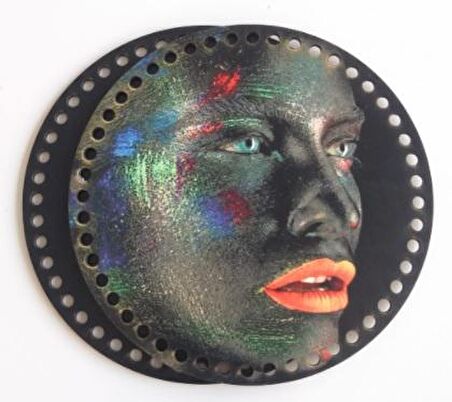 Ahşap 20 Cm Çapında Resimli Plaka Arkalıklı S Serisi No6