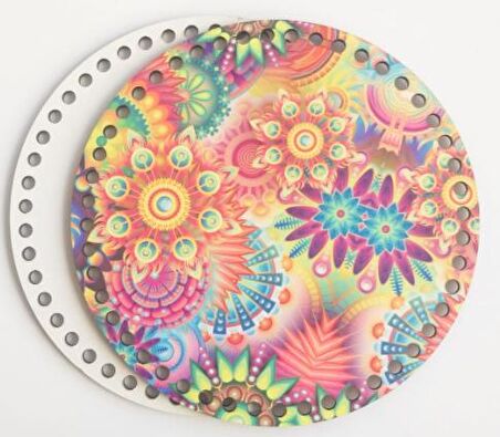 Ahşap 20 Cm Çapında Resimli Plaka Arkalıklı B Serisi No1