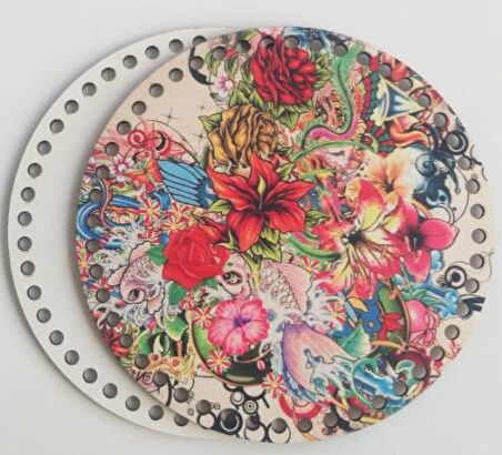 Ahşap 20 Cm Çapında Resimli Plaka Arkalıklı B Serisi No11