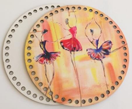 Ahşap 20 cm çapında resimli plaka arkalıklı Y serisi NO:10