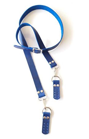 Gerçek Deri Crazy Oil Saks Mavi  Renk Ayarlı Sap