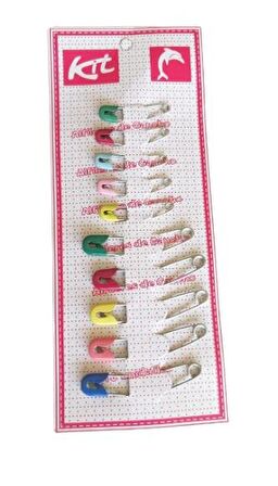 10lu Kart renkli  çengelli iğne