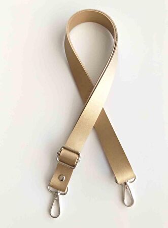 Suni Deri Ayarlı Çanta Sapı 120x2.4 cm Gold Renk Gold Metal
