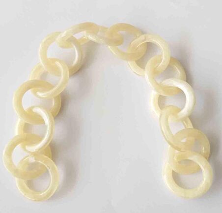 32 cm Akrilik Yuvarlak Zincir Bej