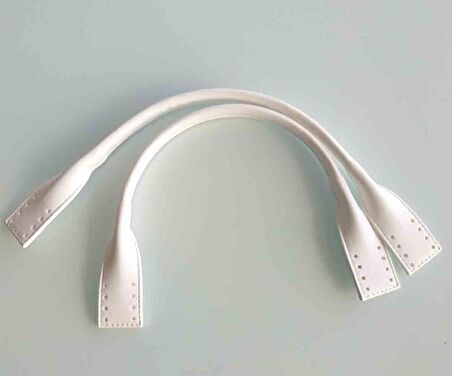 Suni Deri Pelikan Model Kısa Çanta Sapı Beyaz 40 cm