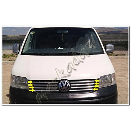 VW T5 Transporter Krom Ön Panjur 2003-2010 8 Parça Paslanmaz Çelik