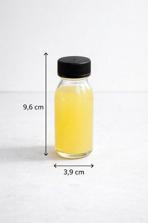 10 Adet 60 ml Kilitli Siyah Kapaklı Şeffaf Detox Shot Şişesi 60 Cc Ginger Şat Beyaz Cam Şişe