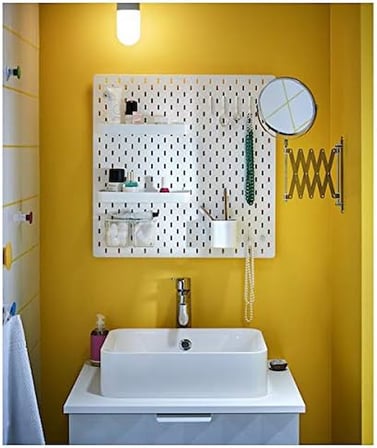 SKÅDIS Pegboard, beyaz, 56 x 56 cm ev ve ofis kullanımı için. Bildirim panoları, kağıt ve medya düzenleyiciler, küçük depolama ve düzenleyiciler, depolama ve organizasyon, çevre